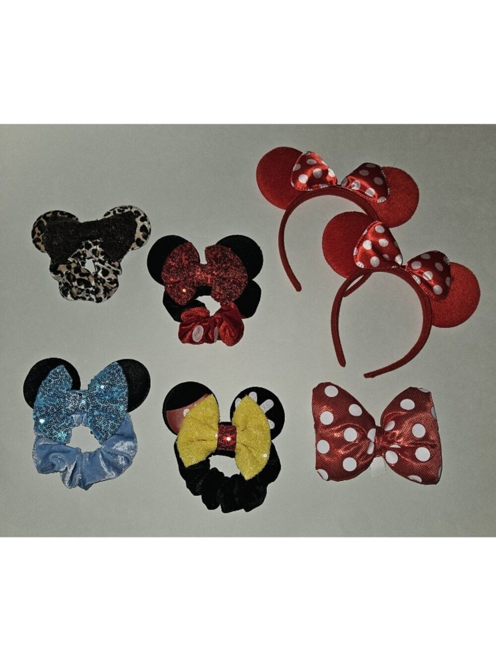 Mickey Minnie Cinderella Scrunchies Disney Vacation Hair Tie Clip Headband Lot